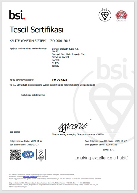Kalite Yönetim Sertifikası